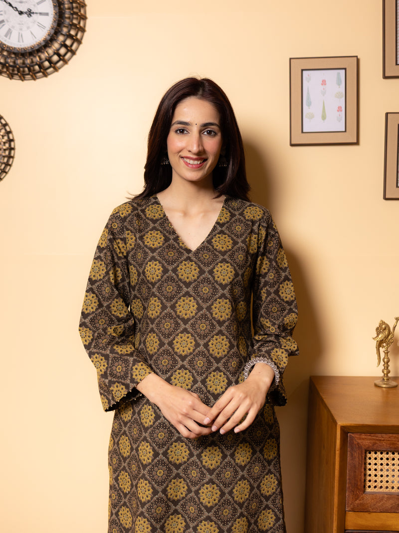 Charcoal Brown Kurta