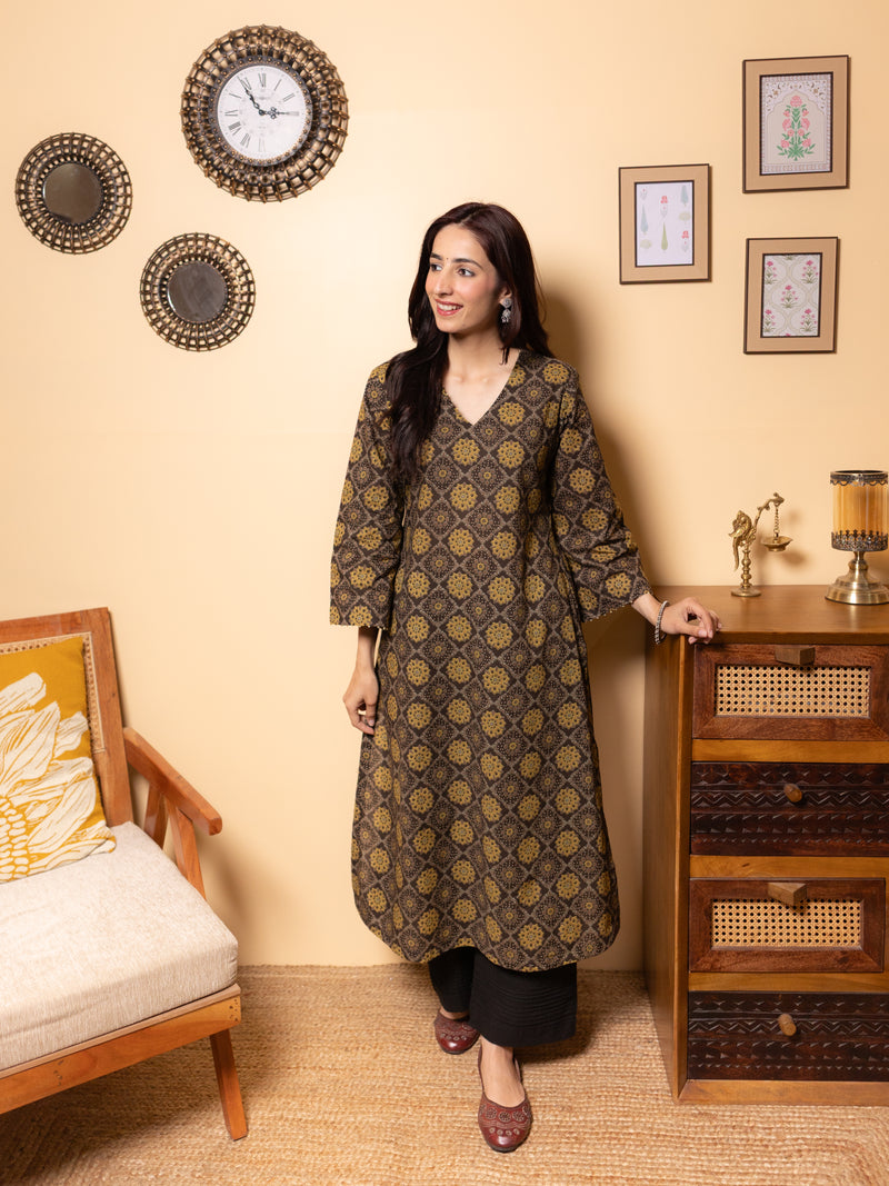 Charcoal Brown Kurta