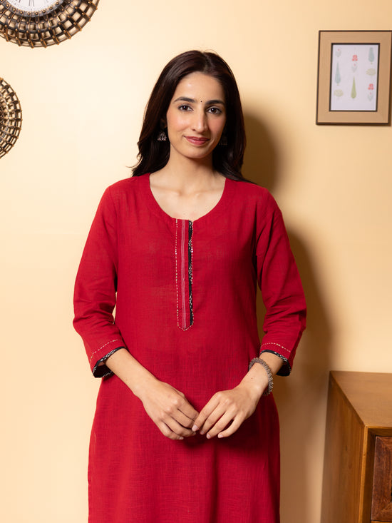 Maroon Red Kurta
