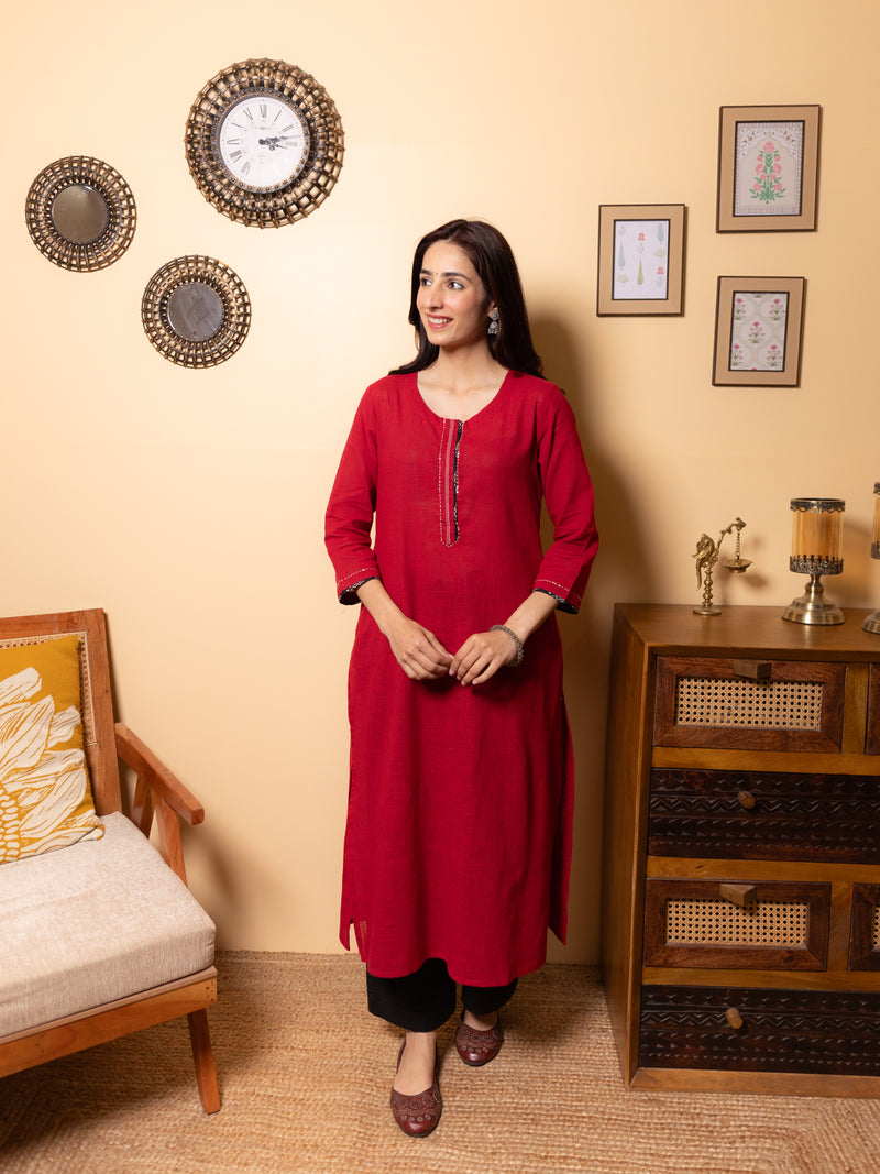 Maroon Red Kurta