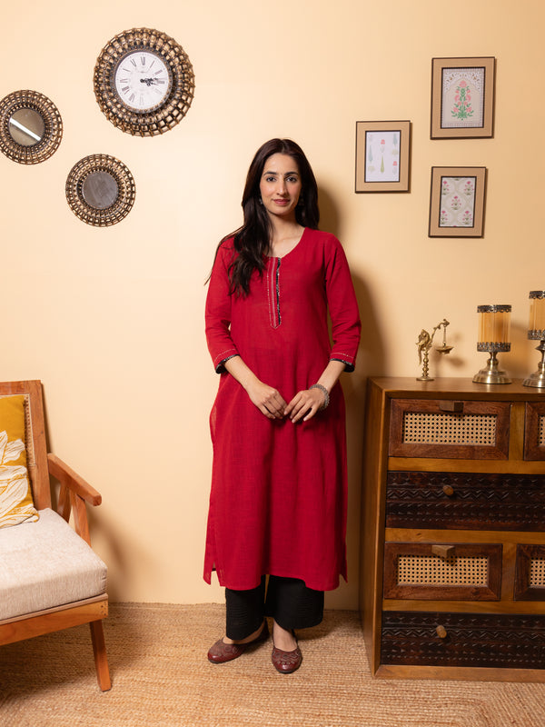 Maroon Red Kurta