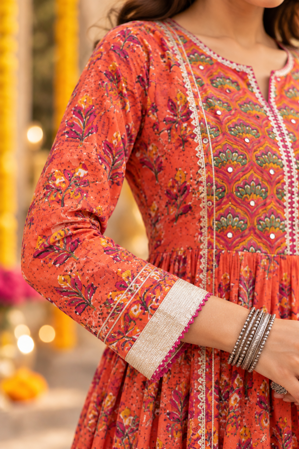 Orange Kurta Dupatta Set