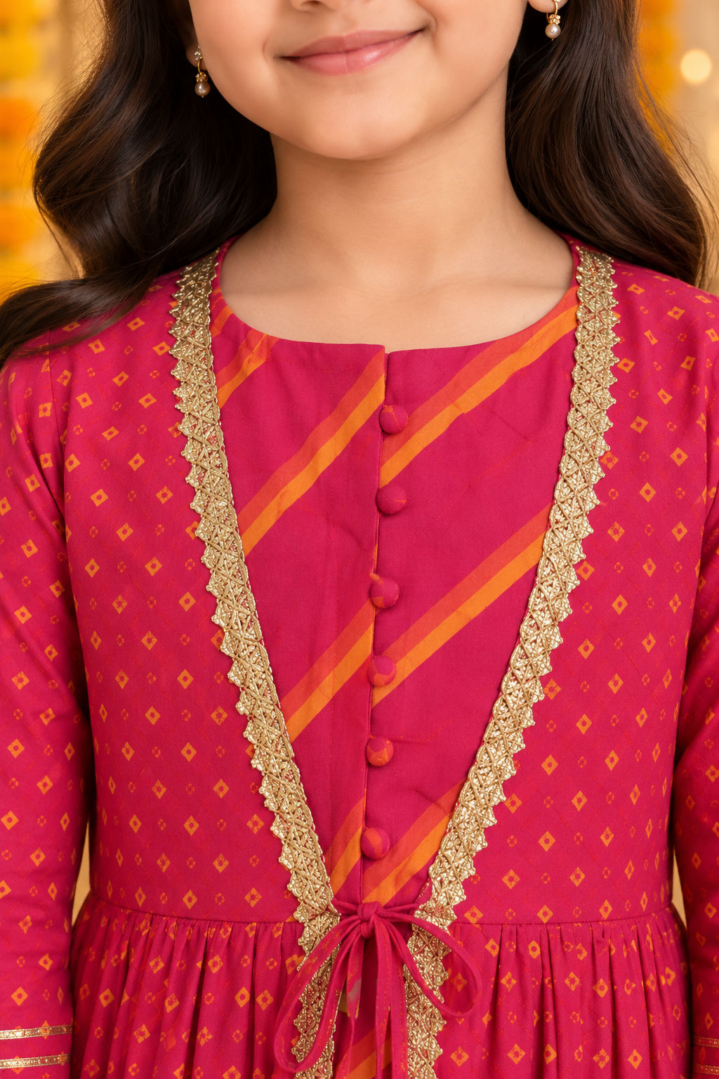 Falsa Pink Cotton kurta Skirt Set