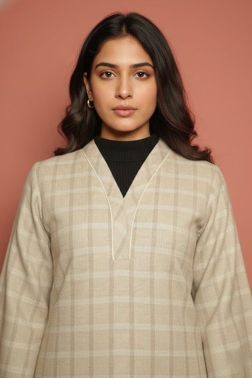 Beige Woolen Kurta