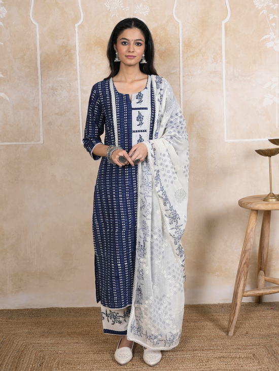 Indigo Cotton Complete Suit Set