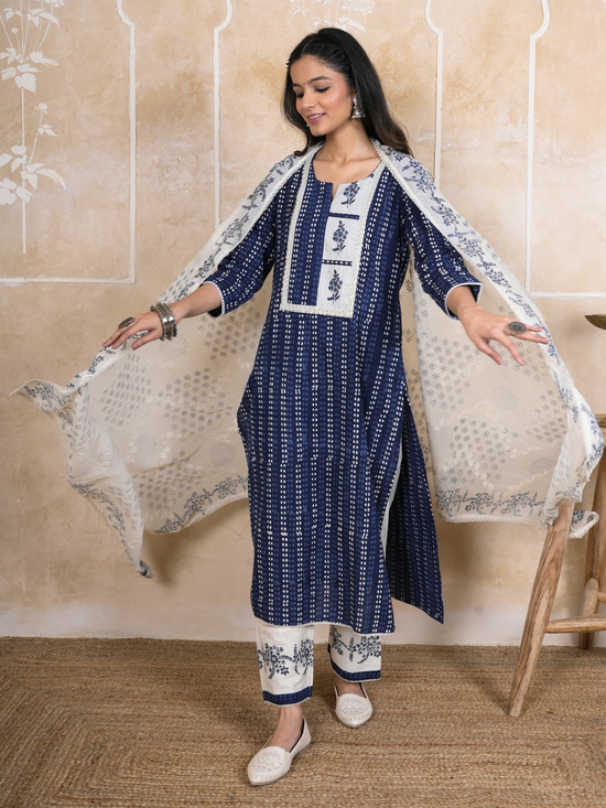 Indigo Cotton Complete Suit Set