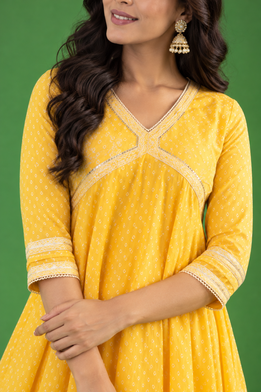 Mango yellow Cotton Complete Suit Set