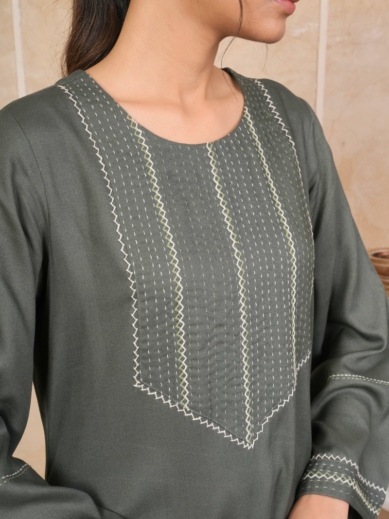 Charcoal Gray Kurta Pant