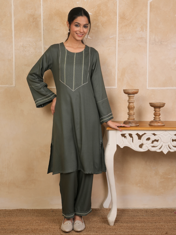 Charcoal Gray Kurta Pant