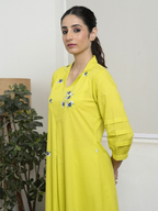 Lime Green Cotton Modal Kurta Pant
