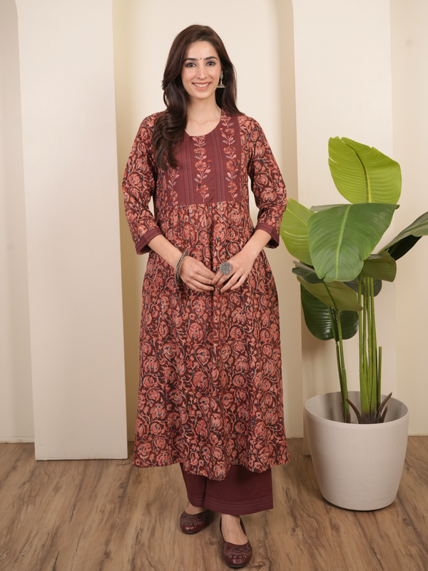 Rust Brown Kurta Pant