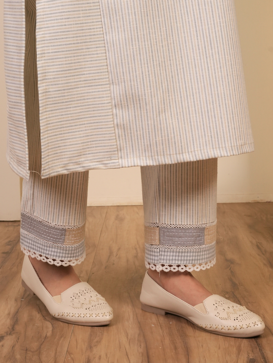 Off White Woolen Kurta Pant