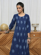 Indigo Cotton Kurta For Women's
