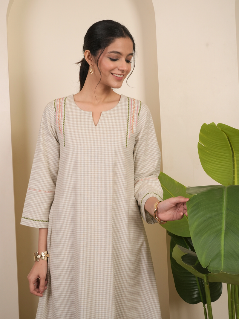 Off-White Woolen Kurta Pant