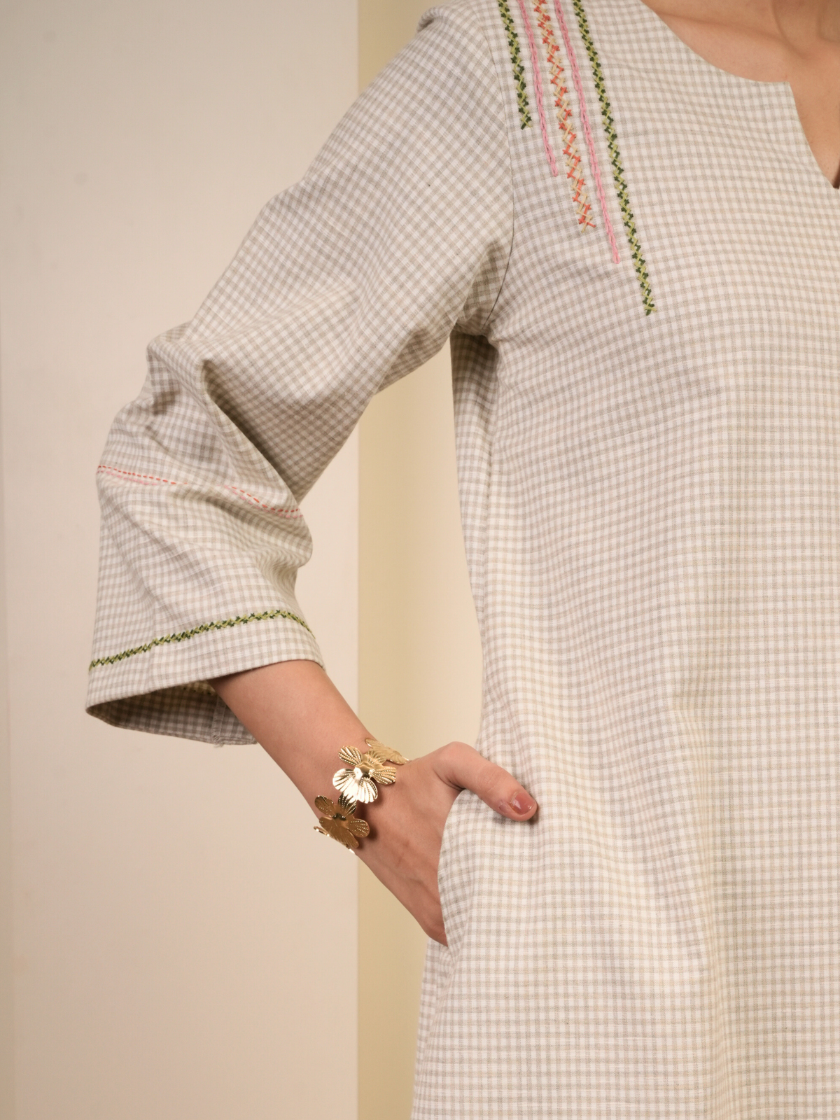 Off-White Woolen Kurta Pant