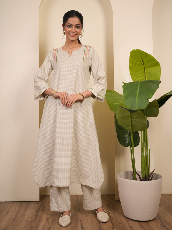 Off-White Woolen Kurta Pant