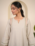 Off-White Woolen Kurta Pant
