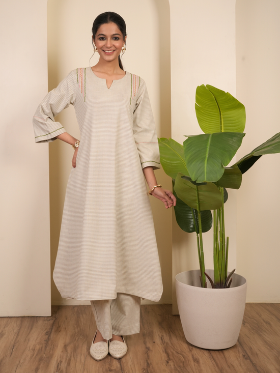 Off-White Woolen Kurta Pant