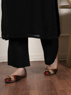 Black South Handloom Round Neck Kurta For Women's