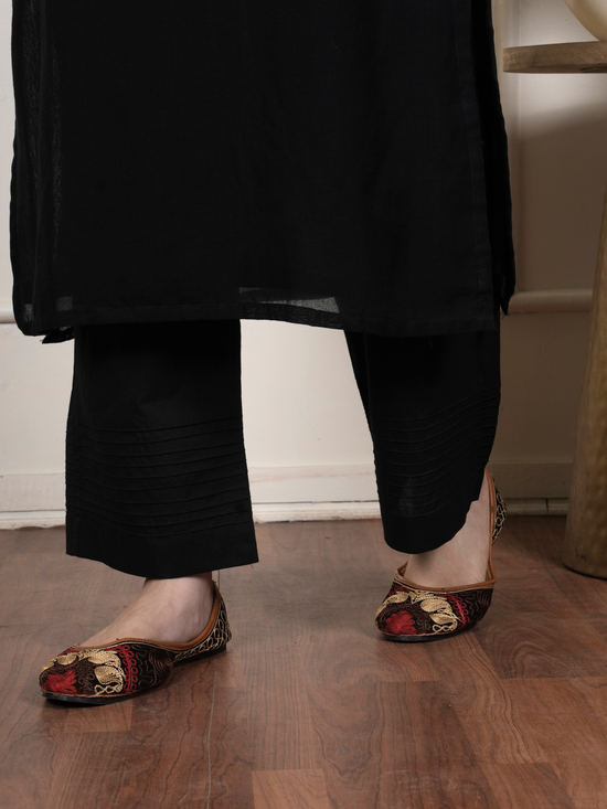 Black South Handloom Round Neck Kurta For Women's