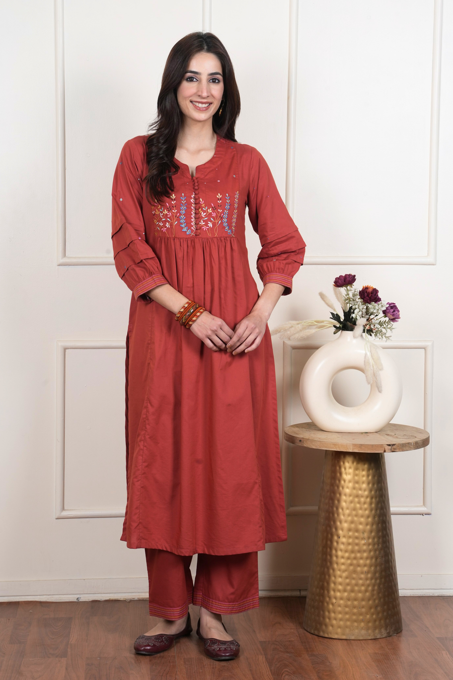 Rust Orange Kurta Pant