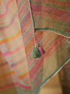 Pink Kota Doria Block Printed Saree