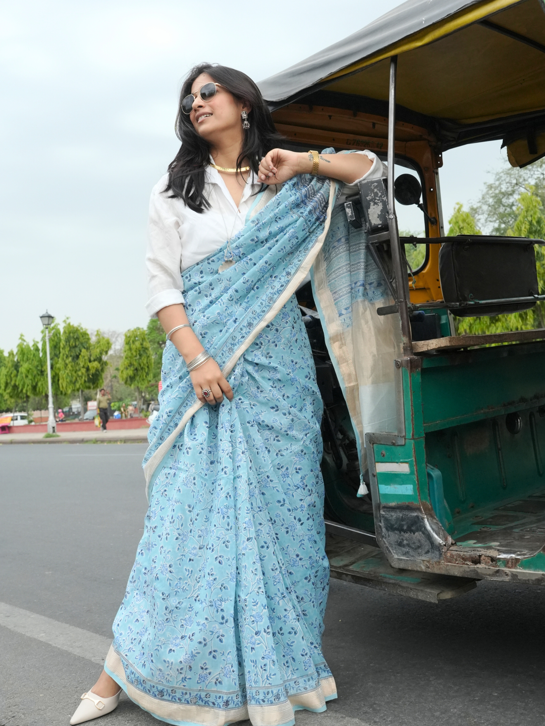 Powder Blue Saree
